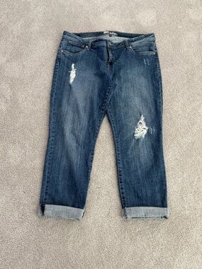 Kut from the Kloth Dark Blue Ripped Boyfriend Jeans